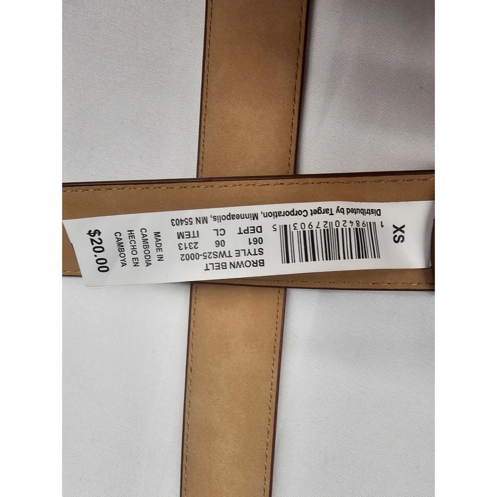 Target A New Day Brown Belt Gold Tone Buckle TWS25-0002 XS NEW‎